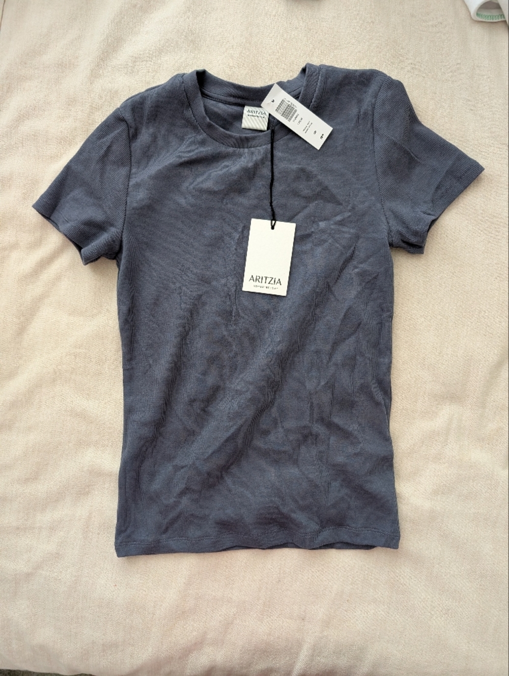 Aritzia Size Small Short Sleeve Shirt - Slate Blue